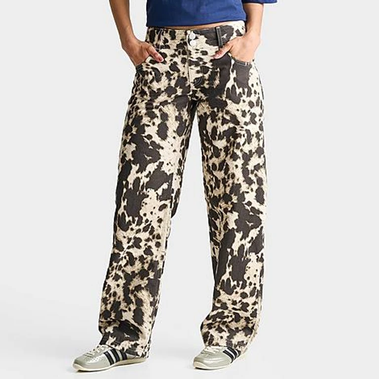 Women's Low Rise Print Denim Jeans in Cow Size: 24