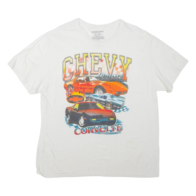 CHEMISTRY Corvette Mens T-Shirt White 2XL