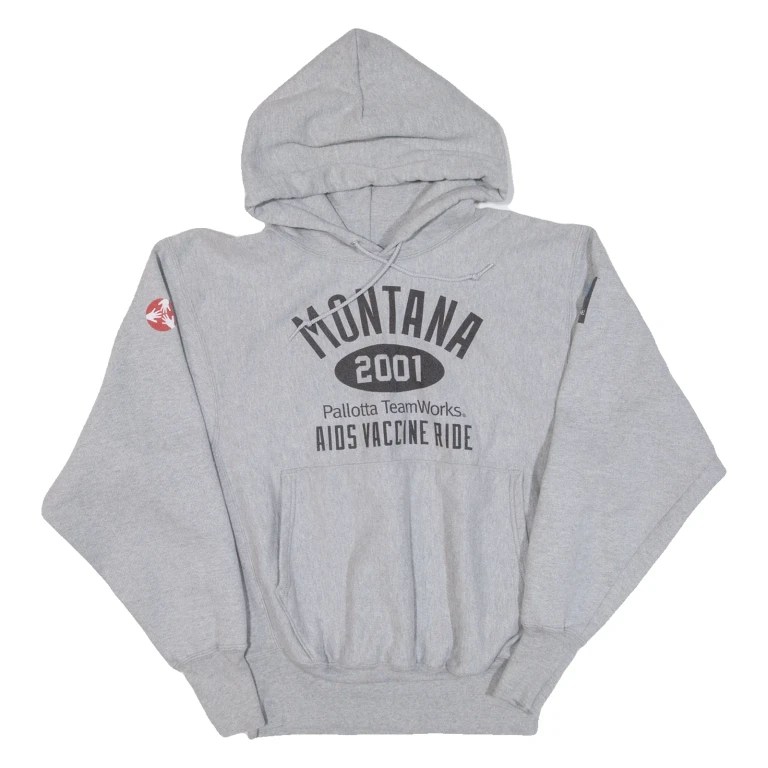 CHAMPION REVERSE WEAVE Montana 2001 Mens Grey Hoodie USA M