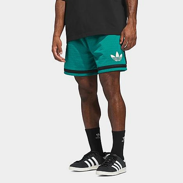 adidas Men's Originals Basketball Shorts in Equipment Green/Black Size: XS