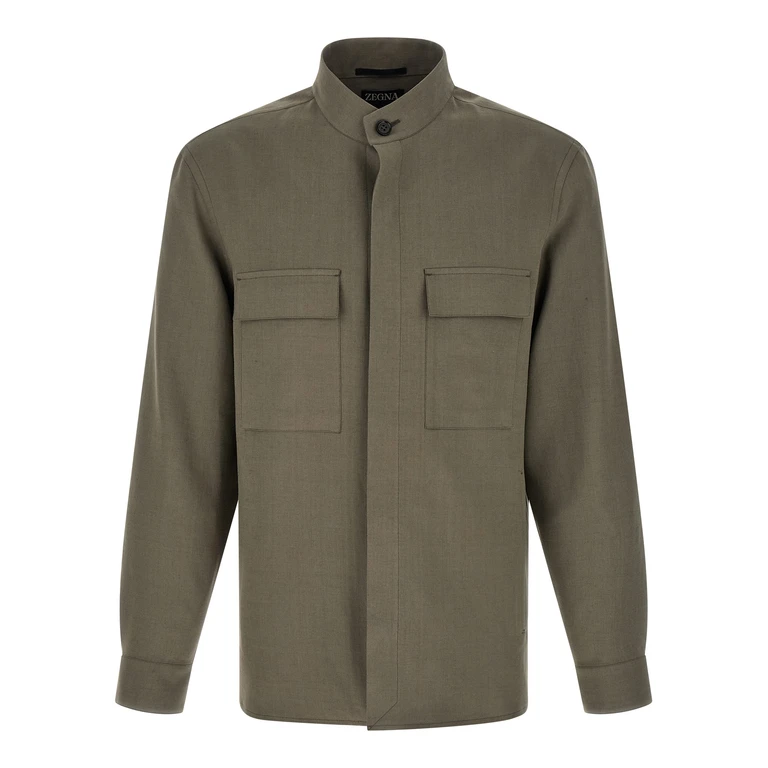 Zegna Gray Linen Blouse - Men