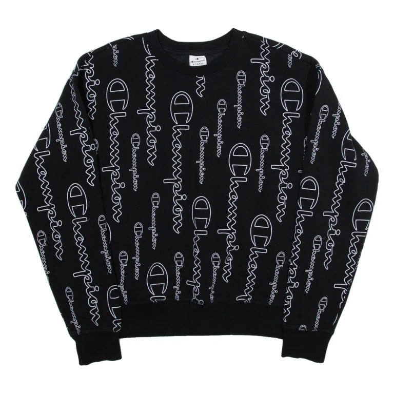 CHAMPION Womens Sweatshirt Black XL