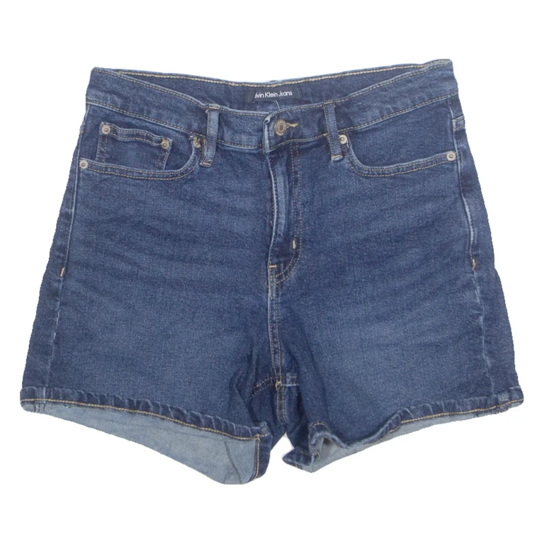 CALVIN KLEIN JEANS High Waist Womens Denim Shorts Blue M W23