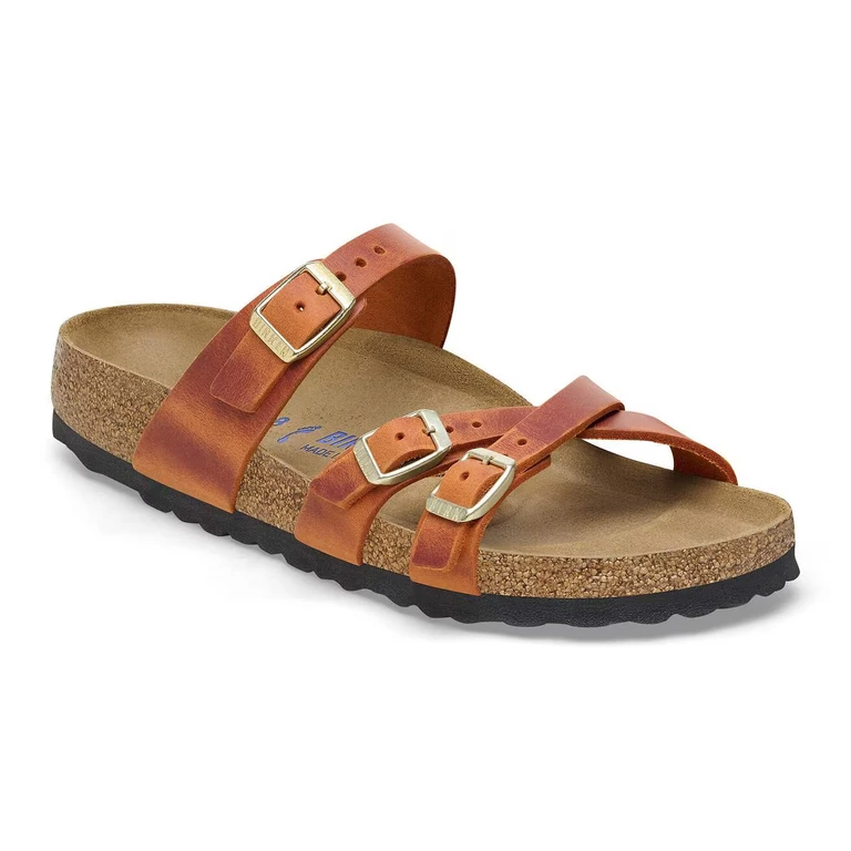 Unisex Franca Natural Leather soft Footbed Burnt Orange