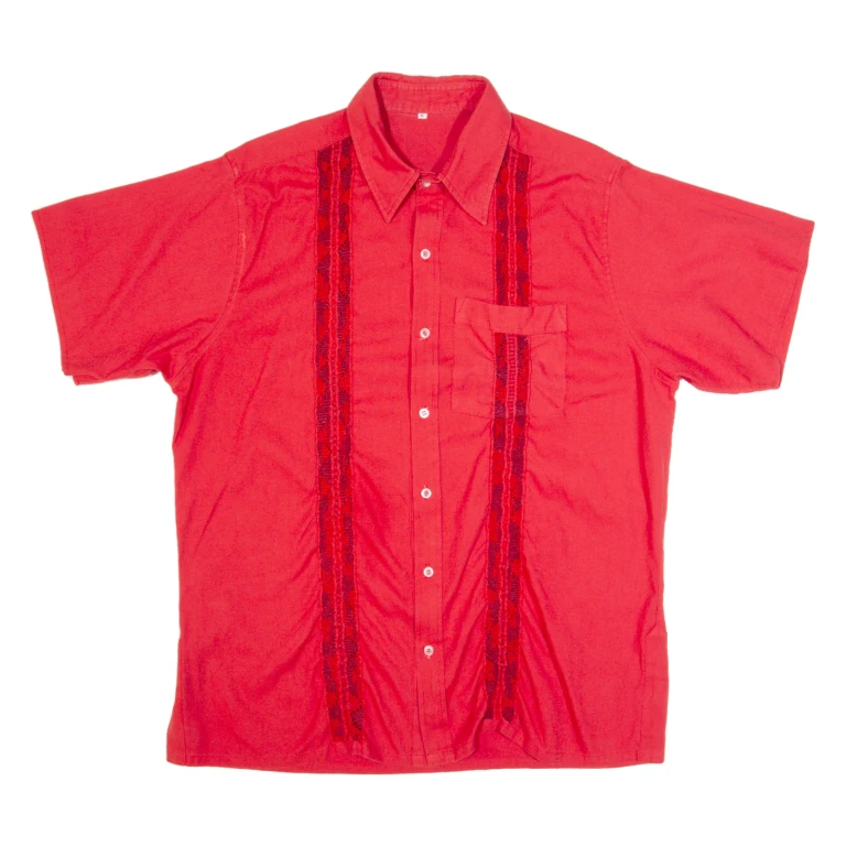 Mens Plain Shirt Red XL
