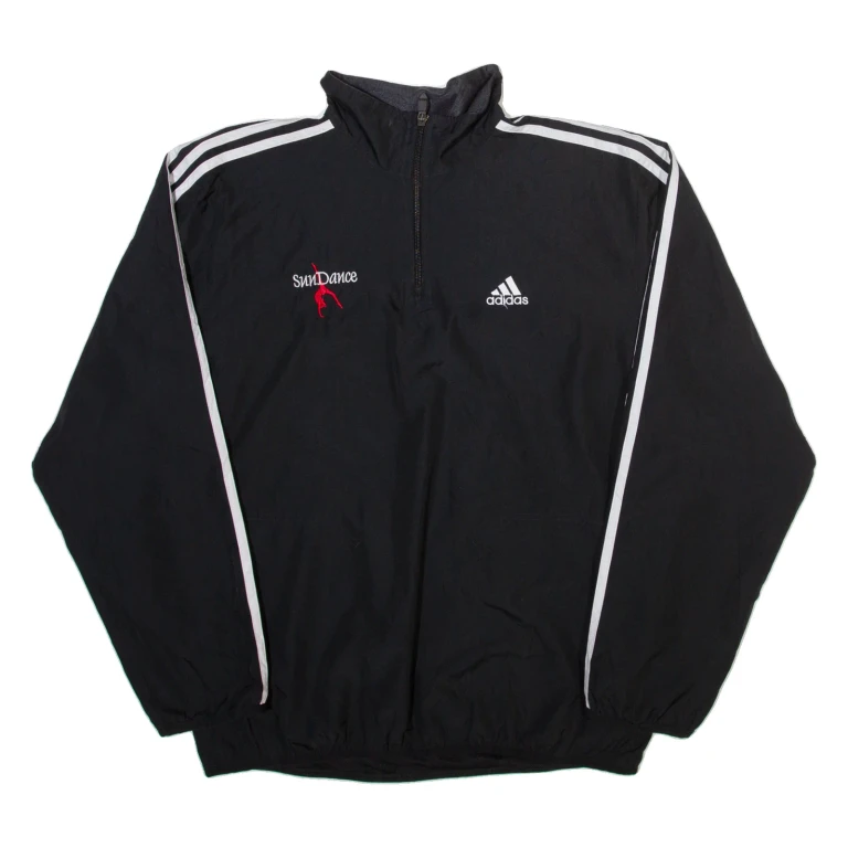 ADIDAS Mens Sweatshirt Black 1/4 Zip S