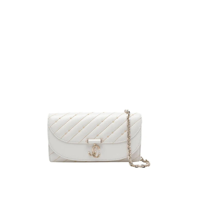 Jimmy Choo Portefeuilles - Blanc (AVNCURVEWALLETCHNCQMLATTESHINYGOLD)