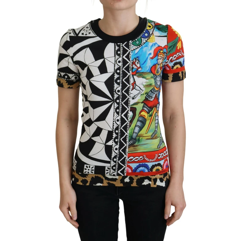 Dolce & Gabbana Multicolor Printed Women Exclusive Shirt Top Cotton - Women