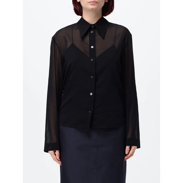 Sheer Silk Chiffon Shirt with a Classic Collar for Evening Wear (875482ZAPE41000)
