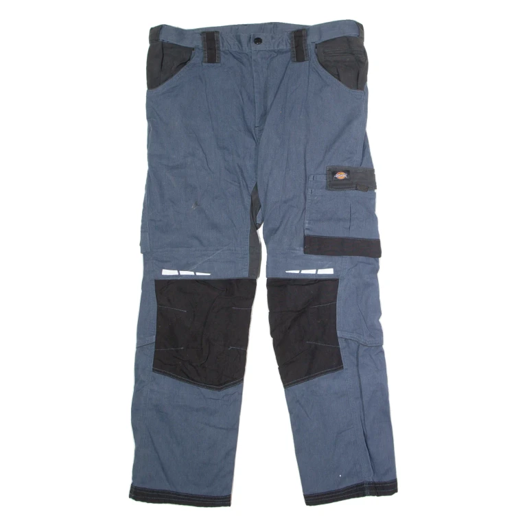 DICKIES Workwear Mens Twill Trousers Blue Regular Straight W38 L32