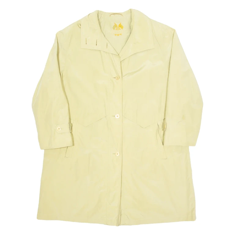 DELMOD Womens Trench Coat Cream L