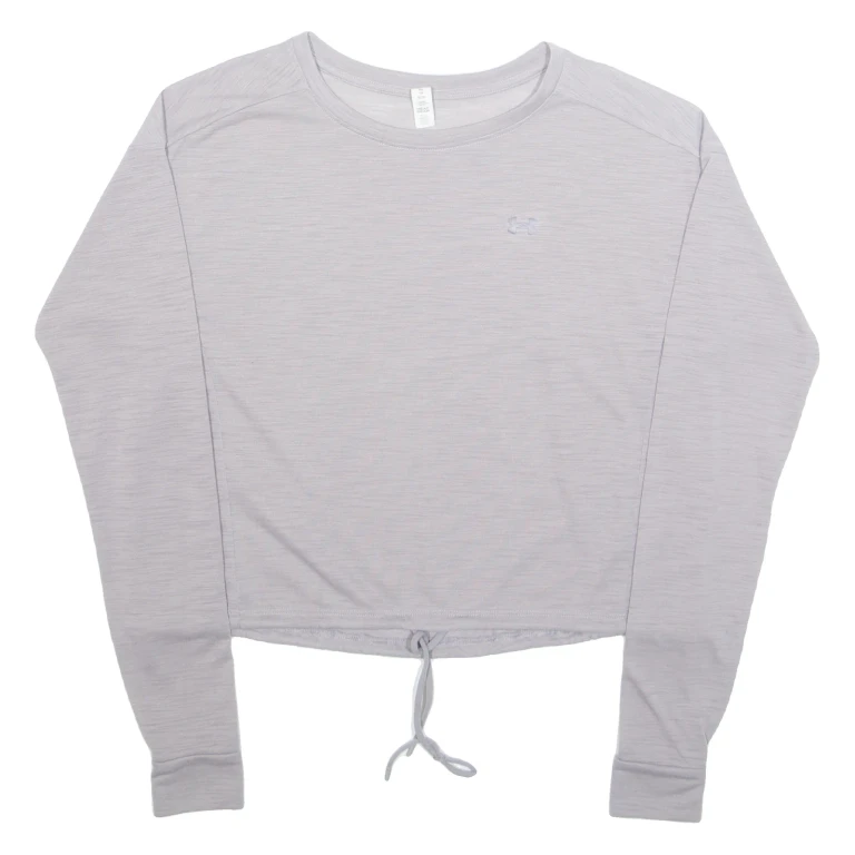 UNDER ARMOUR Cropped Womens T-Shirt Purple Long Sleeve XS