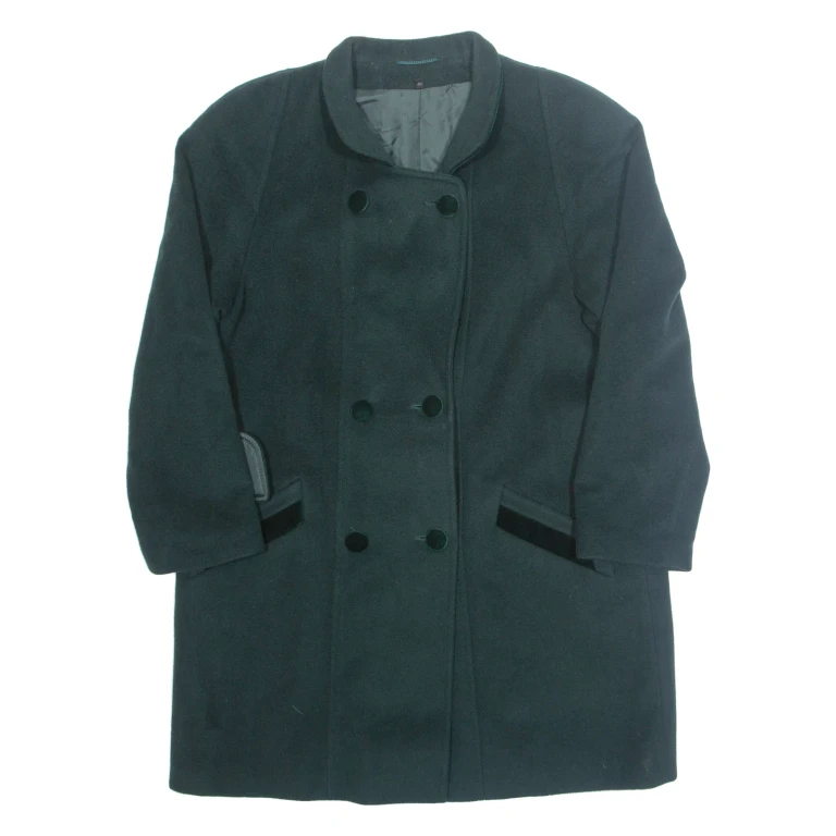 YOUR SIXTH SENSE Womens Overcoat Coat Green Wool M