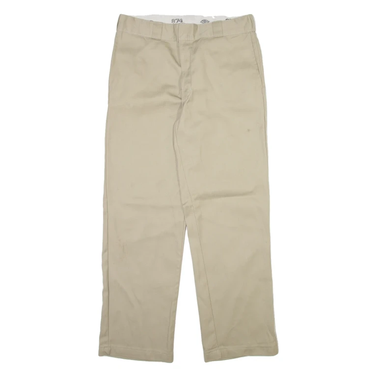 DICKIES 874 Workwear Mens Trousers Beige Regular Straight W34 L30