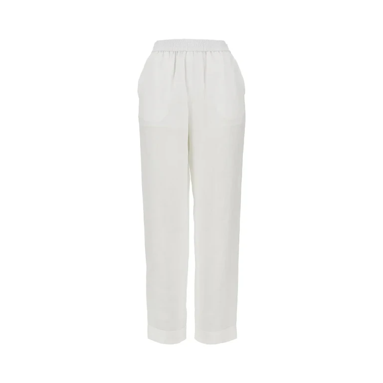 EMPORIO ARMANI Linen pants with elasticated waist Woman 40