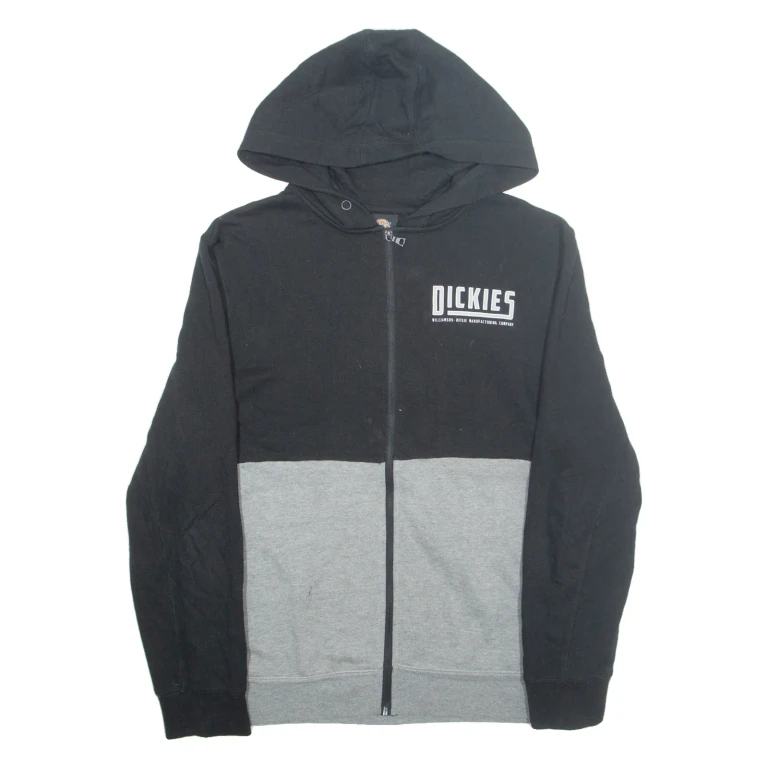 DICKIES Mens Black Hoodie Full Zip M