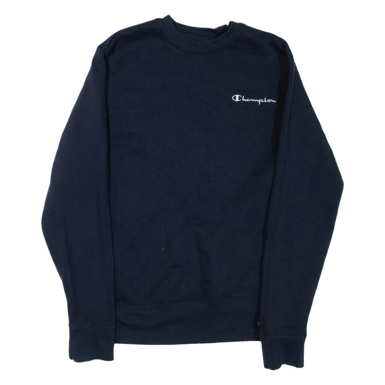 CHAMPION Womens Sweatshirt Blue Crew Neck S