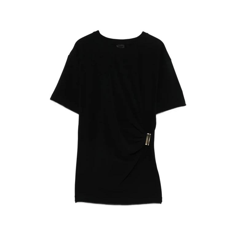 Pinko - T-shirt avec drapé et détail doré - XS
