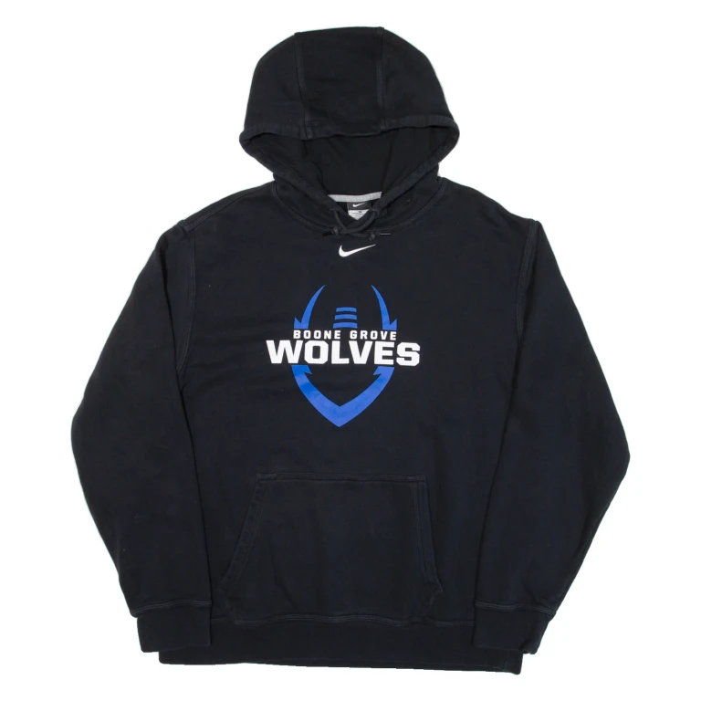 NIKE Boone Grove Wolves Mens Black Hoodie USA L