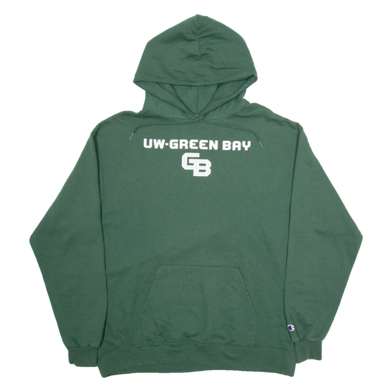 CHAMPION UW-Green Bay Mens Green Hoodie USA XL
