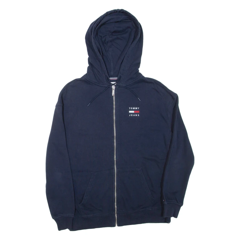 TOMMY JEANS Mens Blue Hoodie Full Zip XXS