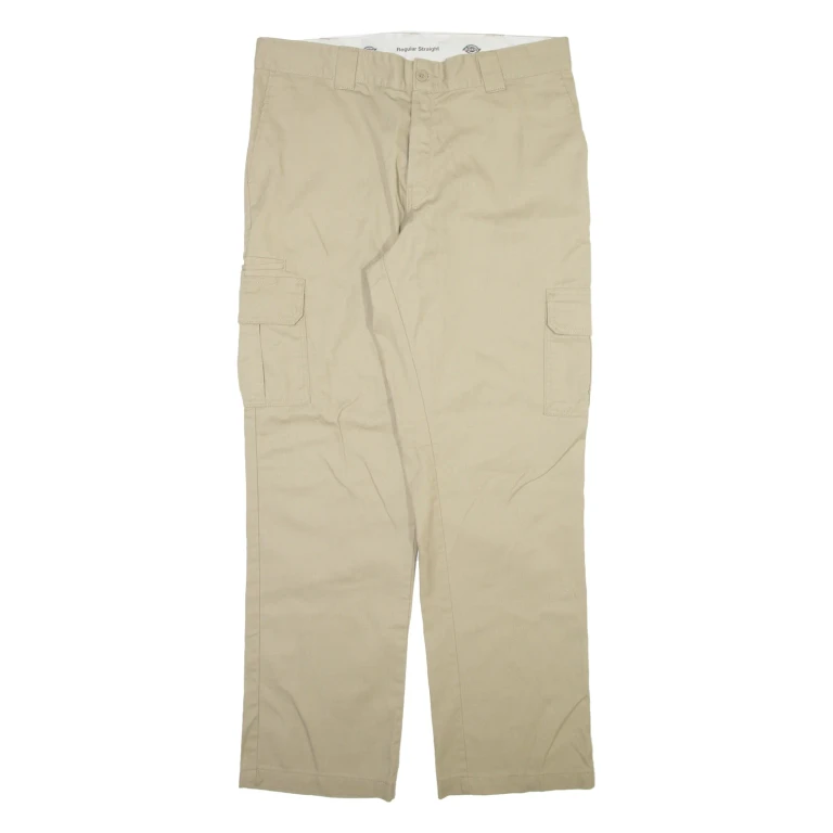 DICKIES Cargo Mens Trousers Beige Regular Straight W36 L34