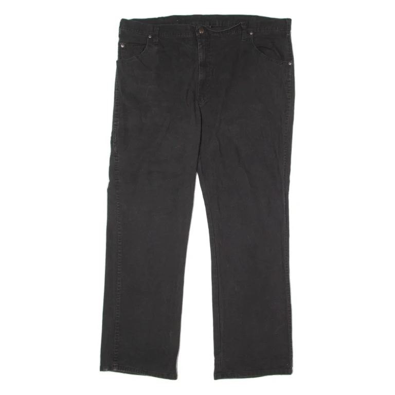 DICKIES Mens Canvas Trousers Black Regular Straight W42 L32