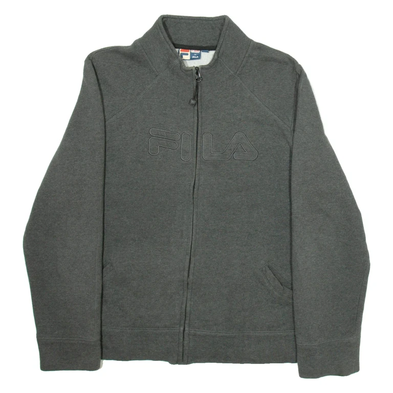 FILA Full Zip Mens Sweatshirt Grey L