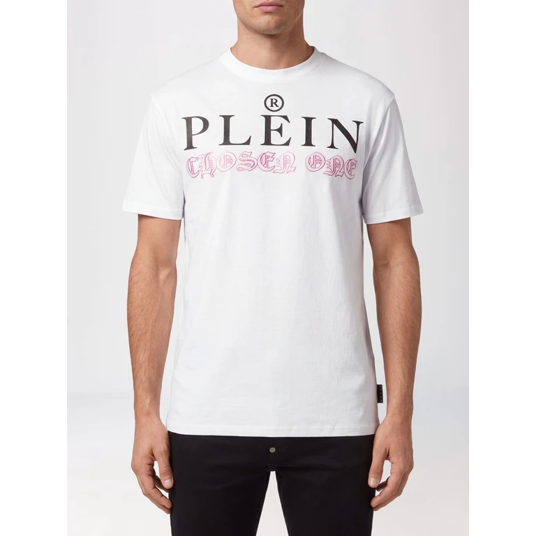 Cotton Crew-Neck T-Shirt with Logo Lettering Print (FABCMTK5692PJY002N0187)