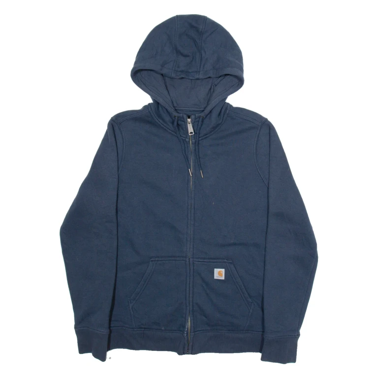 CARHARTT 12-14 Womens Blue Hoodie Full Zip XL
