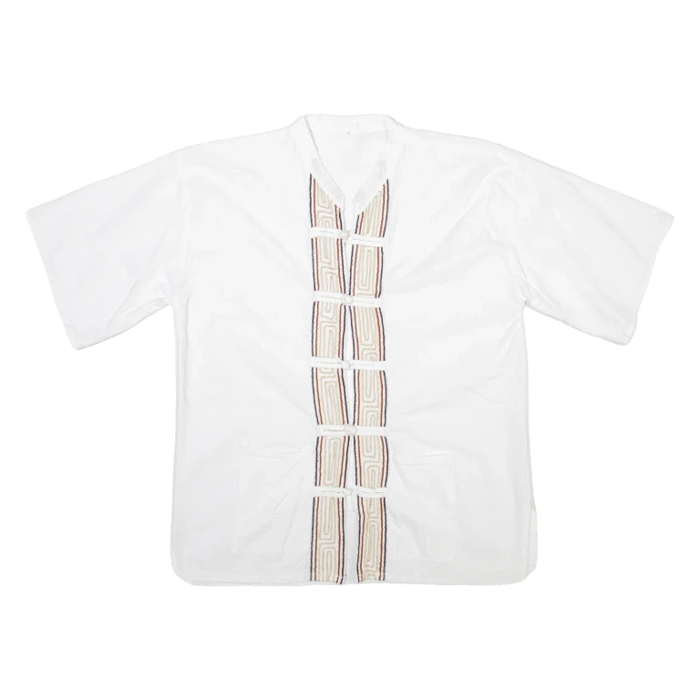 Mens Shirt White Striped XL