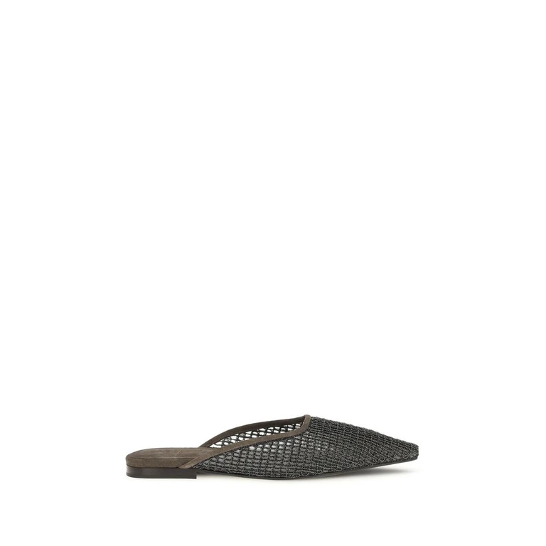 Brunello Cucinelli Brown Calf Leather Bos Taurus Ballet Flats - Women