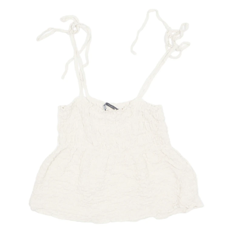 ZARA Womens Camisole Top Cream Sleeveless Viscose M