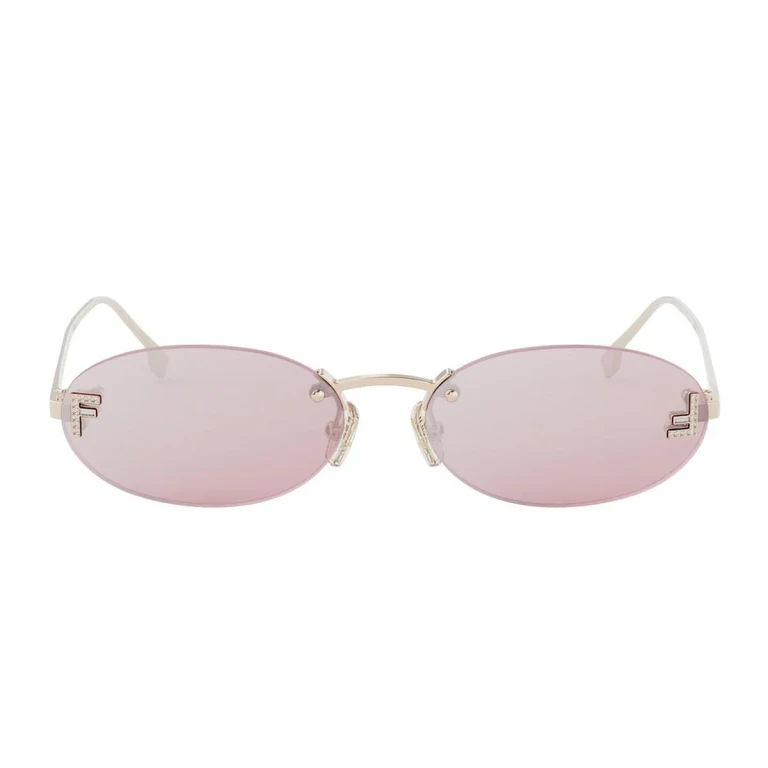 Fendi First Crystal Rose Gold Metallo Sunglasses - Women