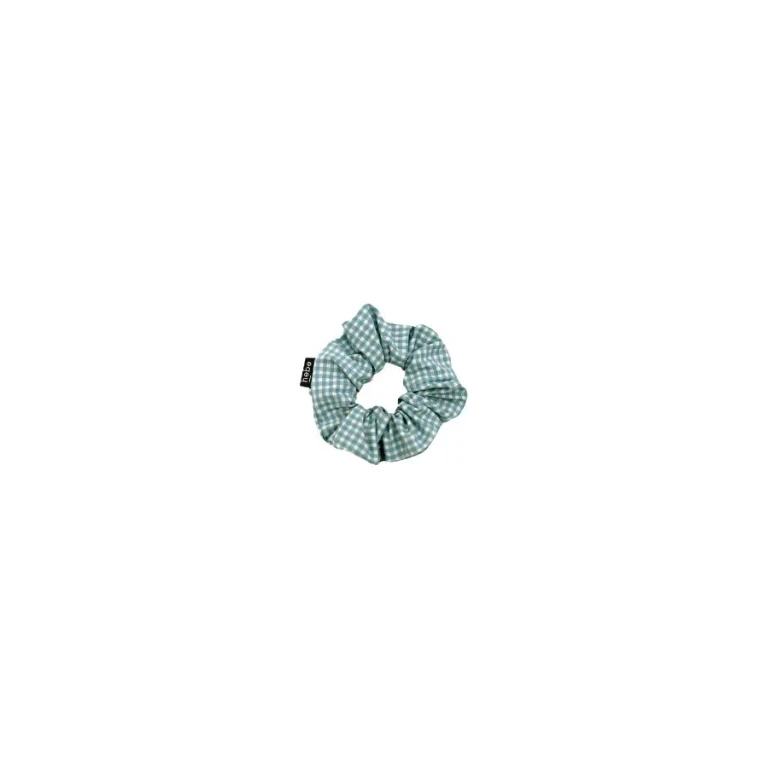 Mint checkered scrunchie