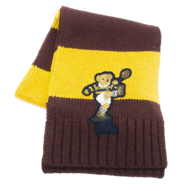 Men's Colorblock Rugby Bear Scarf Kicker Polos