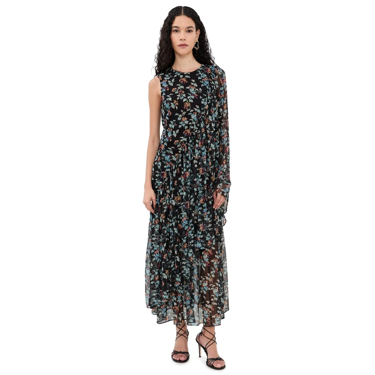 Ulla Johnson Seraphina Silk Draped Dress Nightshade 00