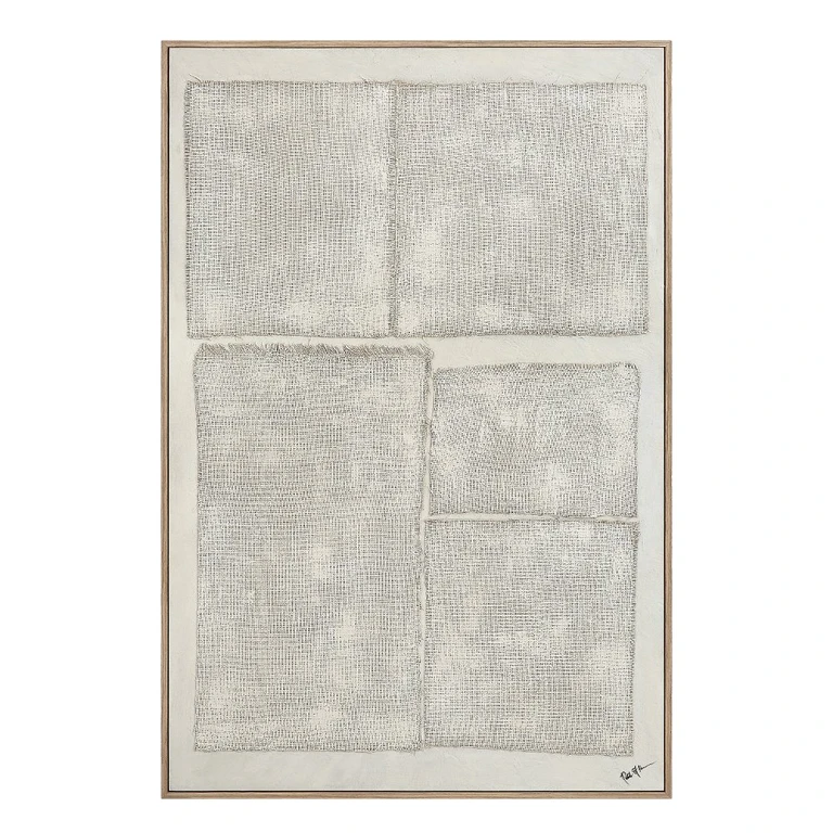 Picardy White and Gray Canvas Art