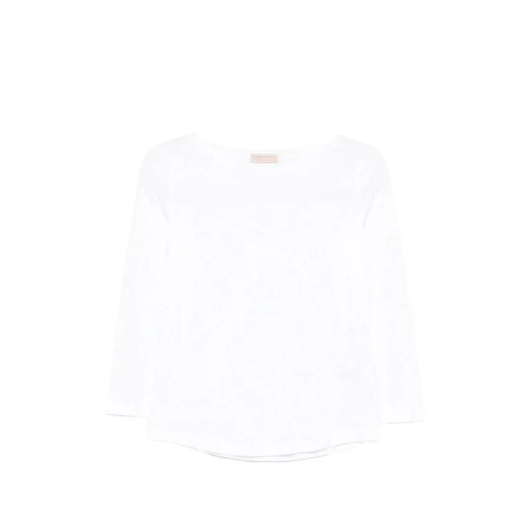 Boat-Neck 3/4 Sleeves Blouse