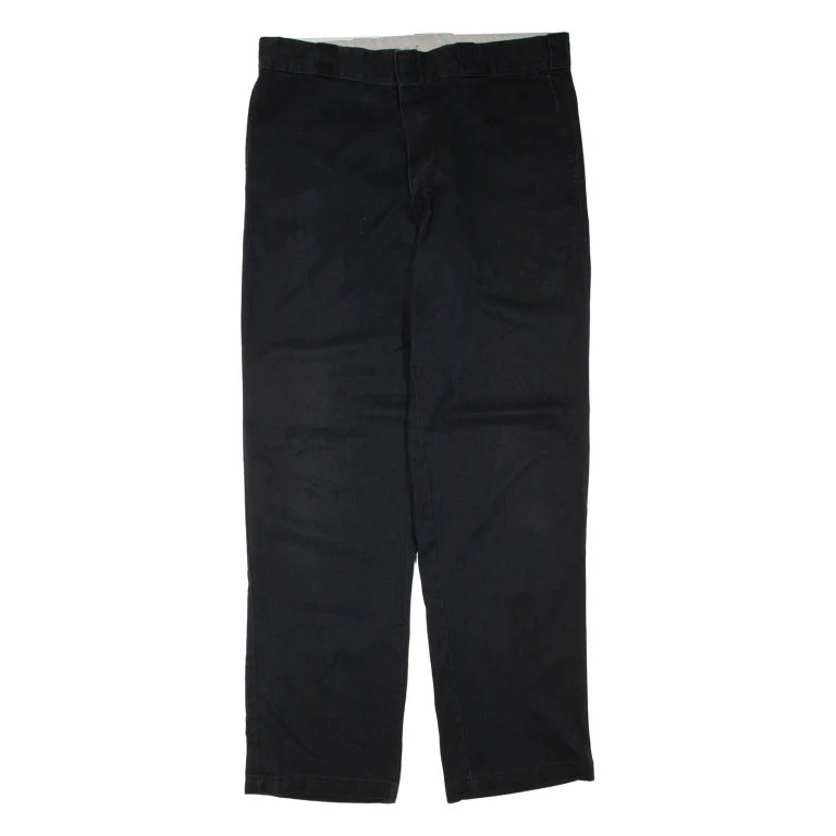 DICKIES Mens Trousers Black Regular Straight W36 L34