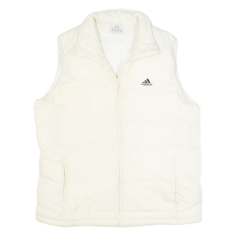 ADIDAS Womens Puffer Gilet Beige UK 14