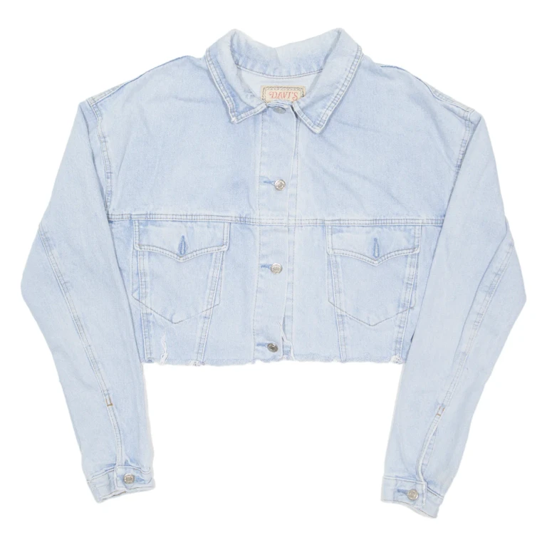 DAVI'S Cropped Womens Denim Jacket Blue L
