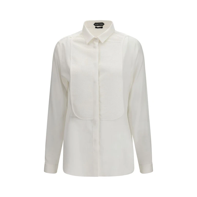 White Silk Dress Shirt - Women