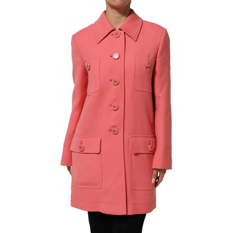Dolce & Gabbana Pink Buttoned Down Trench Coat Jacket Clothing - Women