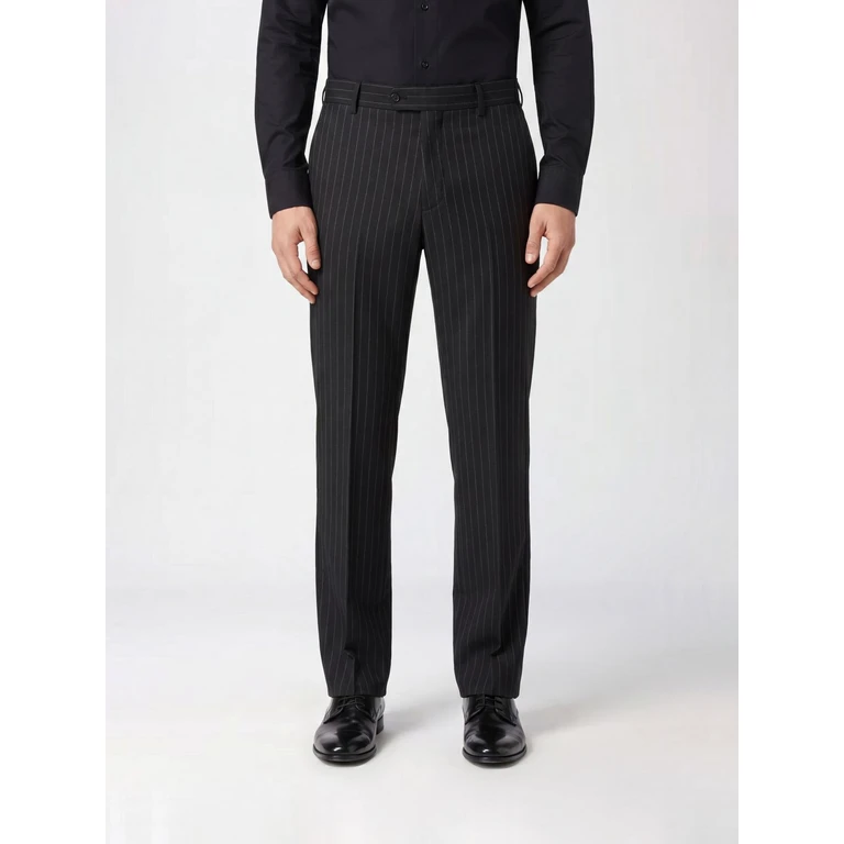 Slim Fit Pinstripe Cotton Tailored Trousers (AAECMRT1620PTE003N10)
