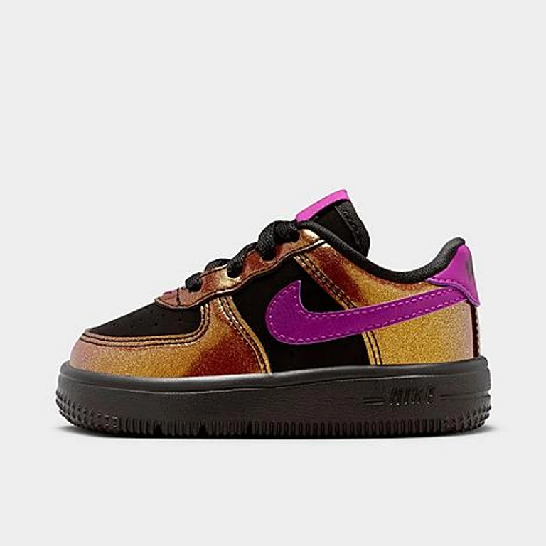 Nike Kids Toddler Force 1 Low LV8 4 Casual Shoes in Black/Bold Berry Size: 2.0