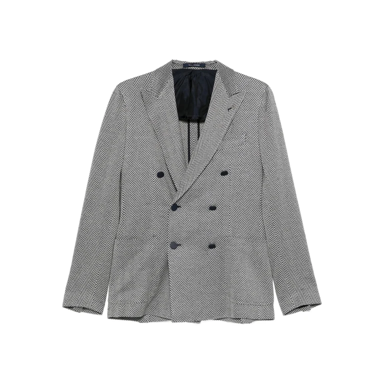 Herringbone Double-breasted Blazer