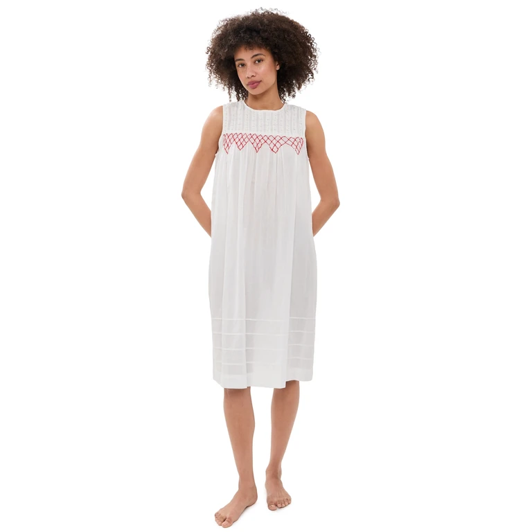 Damson Madder Ambrose Midi Night Dress White 16
