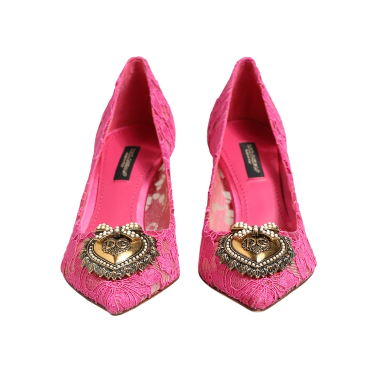 Dolce & Gabbana Pink Taormina Lace Devotion Pumps Shoes Co+pa+se+vi - Women