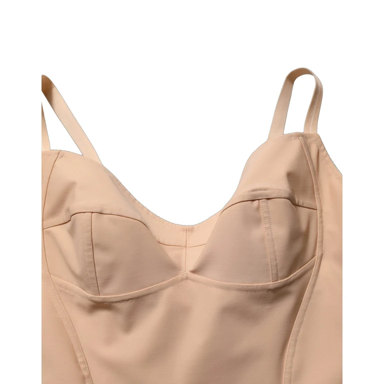 Nude Nylon Full Body Shaper Bodysuit Top Elastane - Women